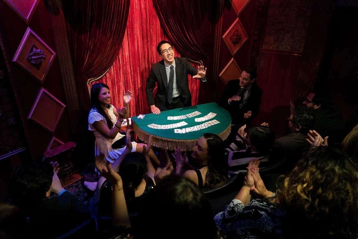 parlour magician performing at private event